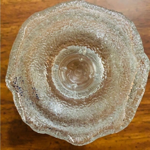 USA VintageTextured Glass Candle Holder - Picture 2 of 6